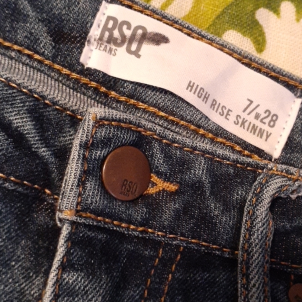 Rsq girls high rise skinny Jean's size 7 / 28 - Picture 3 of 5